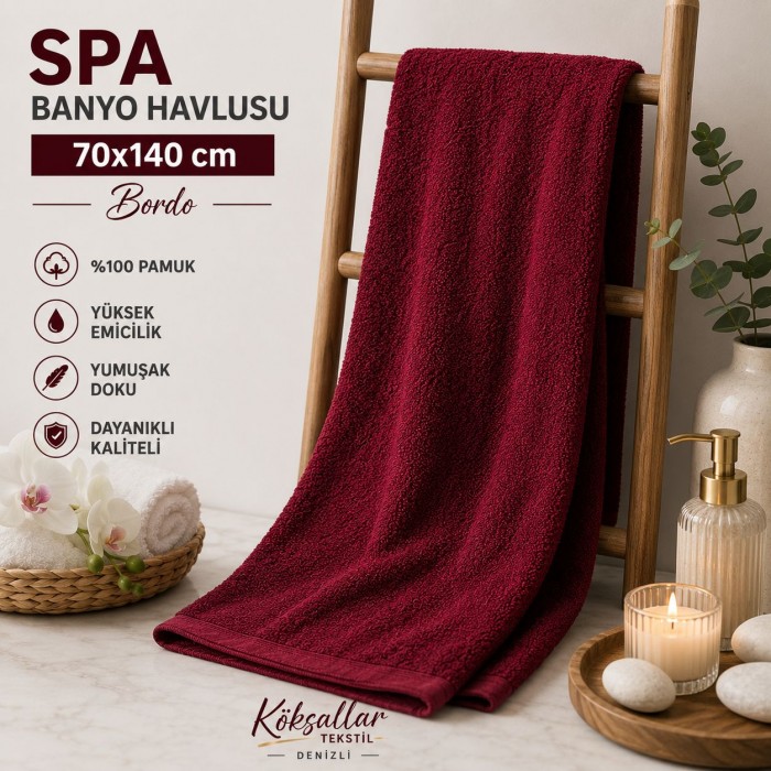 SPA Banyo Havlusu 70x140 cm Bordo